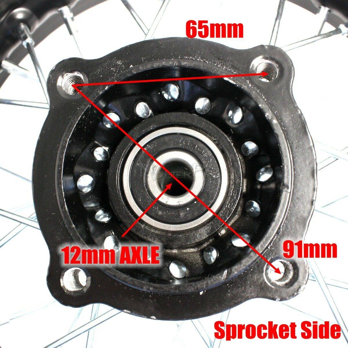 10 inch 1.6-10" Wheel Rim for 50cc 70cc mx Dirt Pit Pro Trail bikes 2.50-10 - TDRMOTO