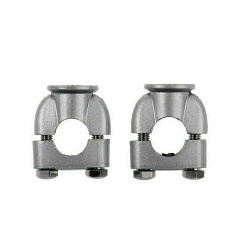 1 Pair 7/8" 22mm Silver Handle Bar Mount Mounting Riser Clamp For ATV Motorcycle - TDRMOTO
