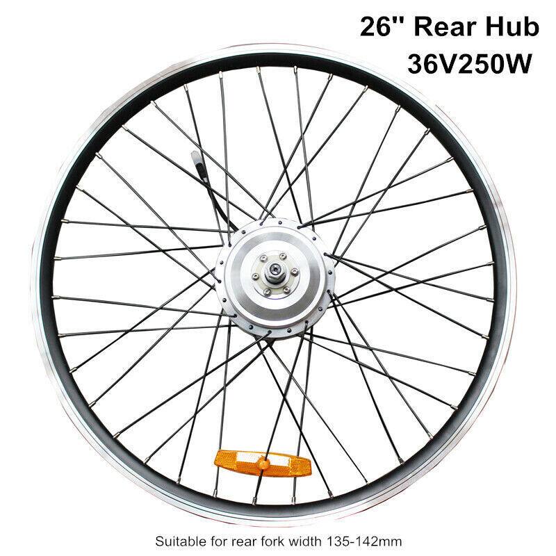 26" 250W 36V Electric Bike Rear Hub Brushless Gear Motor Rear Motor Wheel eBike - TDRMOTO