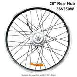 26" 250W 36V Electric Bike Rear Hub Brushless Gear Motor Rear Motor Wheel eBike - TDRMOTO