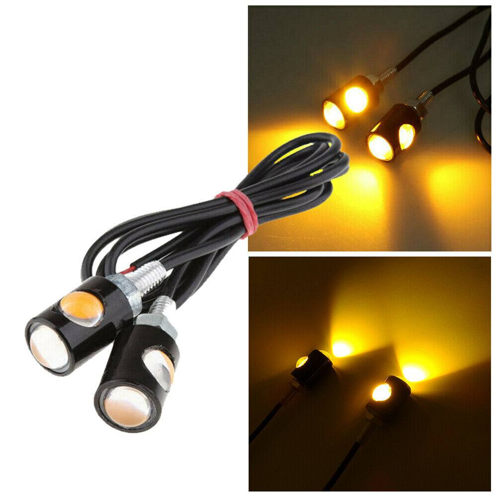2 x Yellow LED Motorcycle Car Number License Plate Screw Bolt Light Lamp Bulb - TDRMOTO