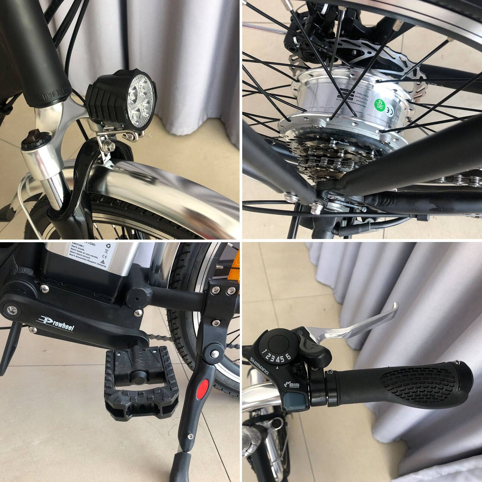 TDR 250W 20" Step-Through Black Folding Electric Bike eBike Pedal Assist 10Ah/15Ah Battery - TDRMOTO