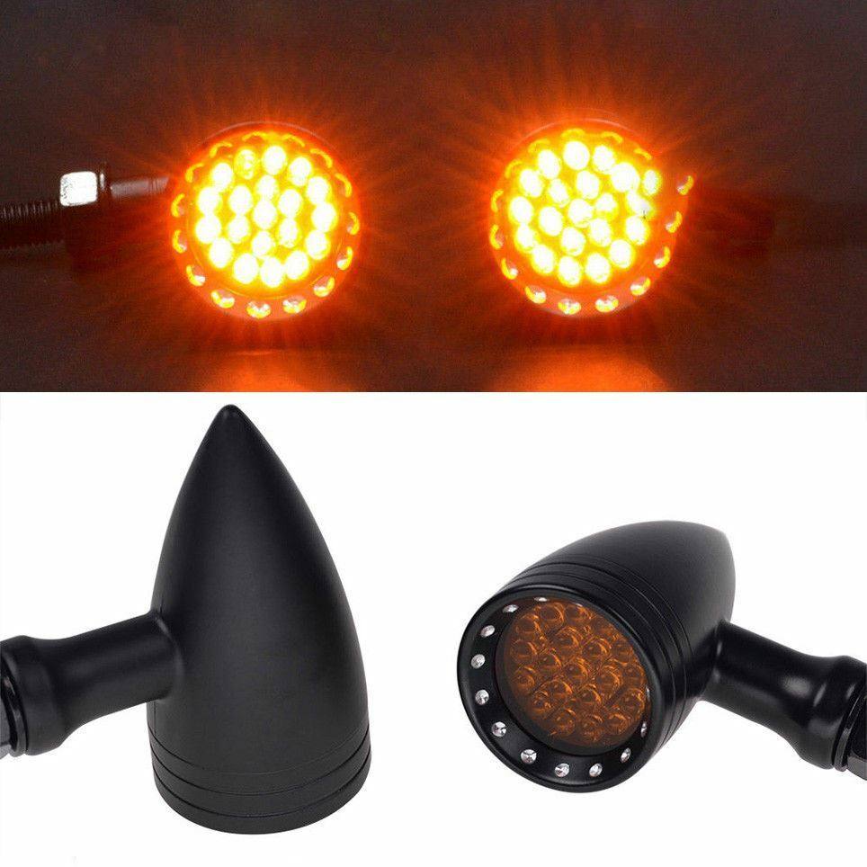 Quality Black Aluminium Bullet LED Motorbike Indicators Turn Signals Universal - TDRMOTO