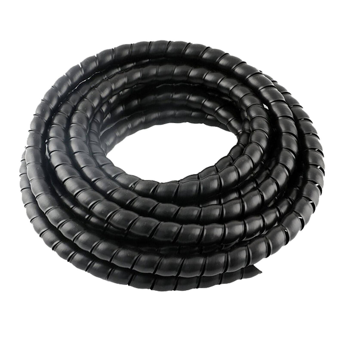 Black Spiral Cable Wire Wrap Protector Cover Sleeve 2m - TDRMOTO