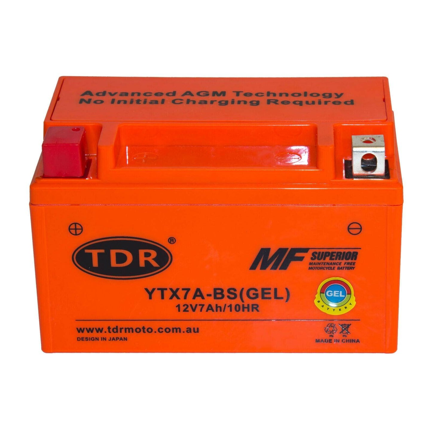 YTX7A-BS 12V 7Ah Motorcycle Motorbike Gel Battery Maintenance Free - TDRMOTO