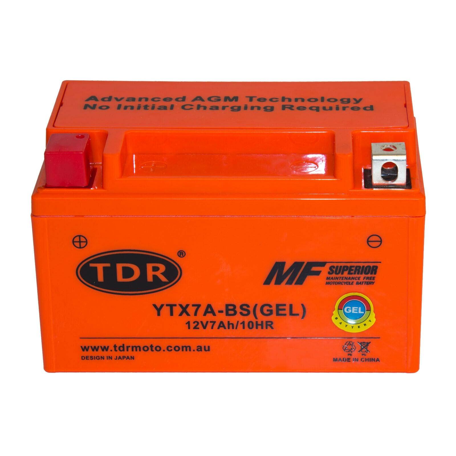 YTX7A-BS 12V 7Ah Motorcycle Motorbike Gel Battery Maintenance Free - TDRMOTO