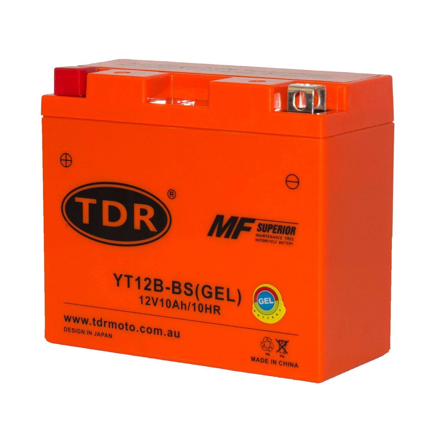 YT12B-BS 12V 10Ah 215CCA Motorcycle Gel Battery Maintenance Free - TDRMOTO