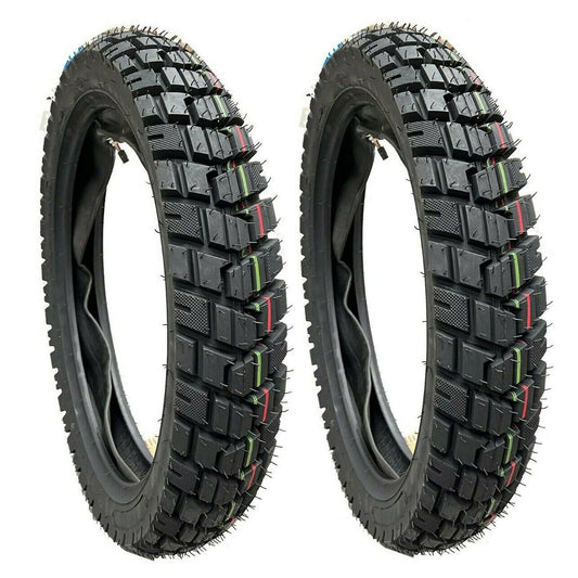 2pcs 90/90-17" Tyre Tire with Inner Tube For Motorcycle Dirt Bike Motorbike - TDRMOTO