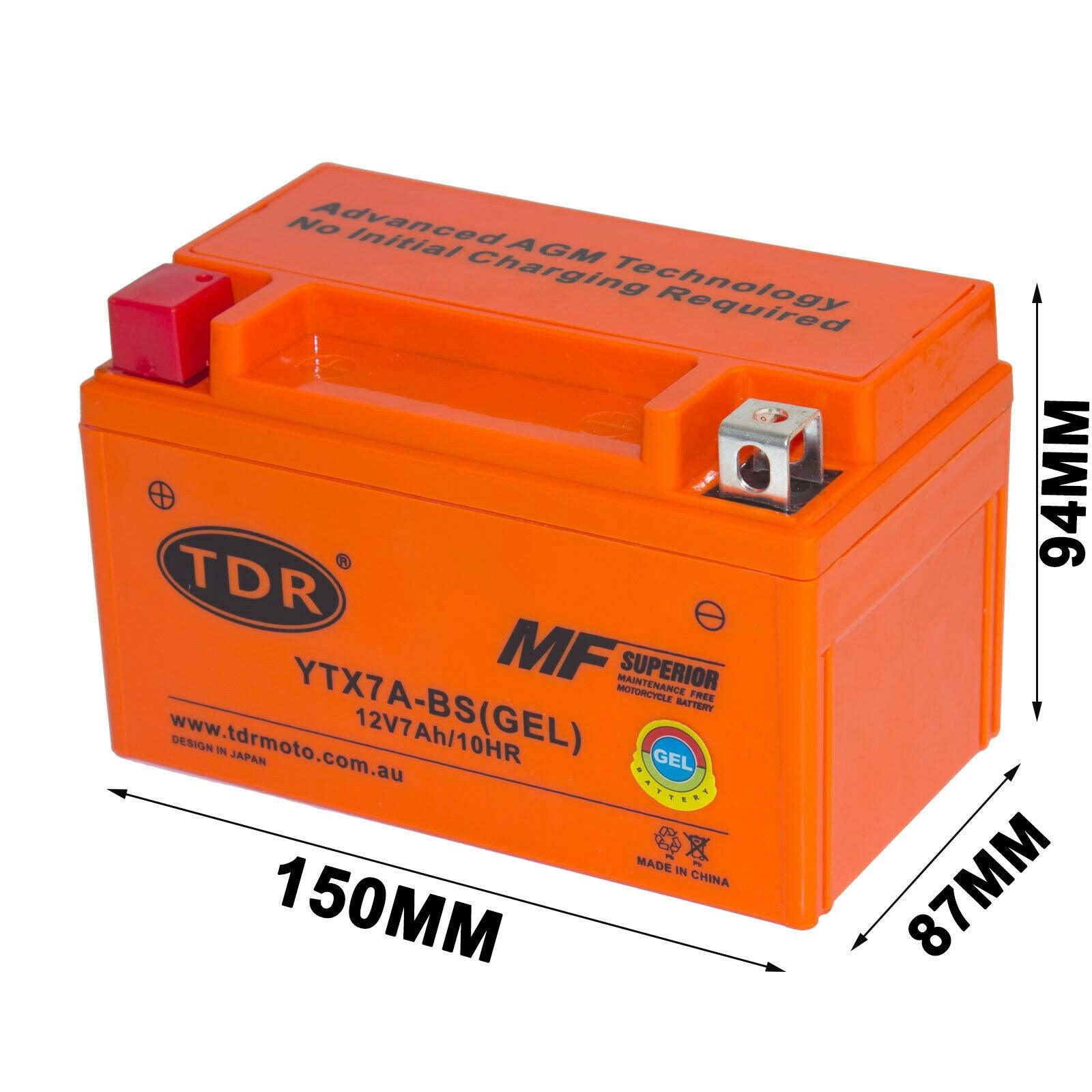 YTX7A-BS 12V 7Ah Motorcycle Motorbike Gel Battery Maintenance Free - TDRMOTO