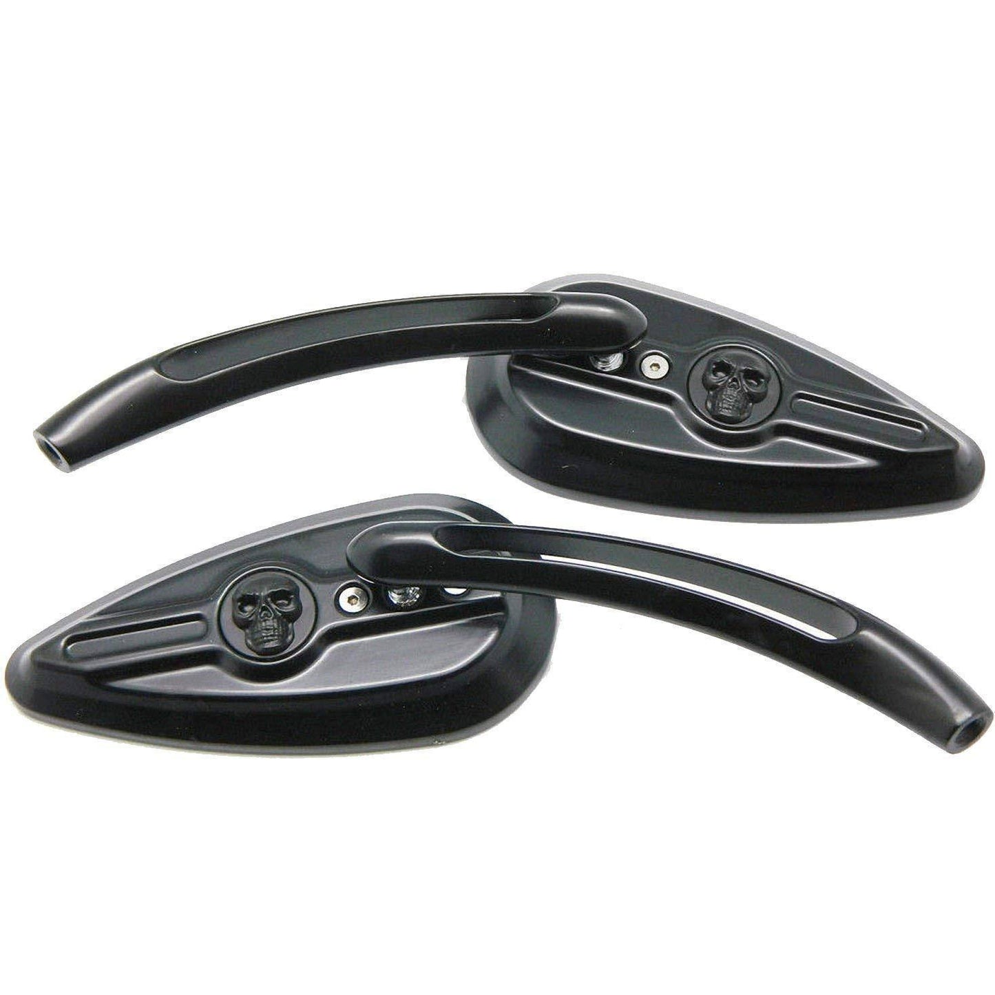 Black Skull Rearview Mirrors 4 Yamaha V-Star XVS 650 1100 Custom Silverado - TDRMOTO