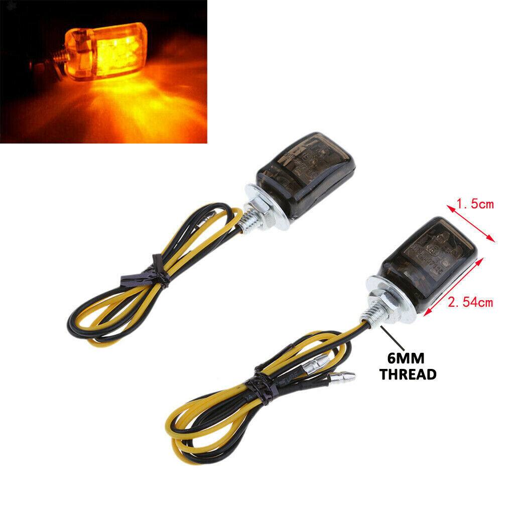 Chrome 2 x 6mm Universal Motorcycle LED Micro Mini Tiny Small Indicators Turn Signals - TDRMOTO