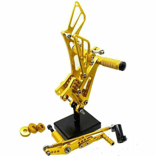 CNC Adjustable Rearset Rear Set Foot Rest Peg Gold 2007-2008 YAMAHA YZF R1 07 08 - TDRMOTO