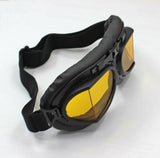 Yellow Lens Vintage Aviator Pilot Goggles Eyewear WWII RAF Cruiser Scooter - TDRMOTO