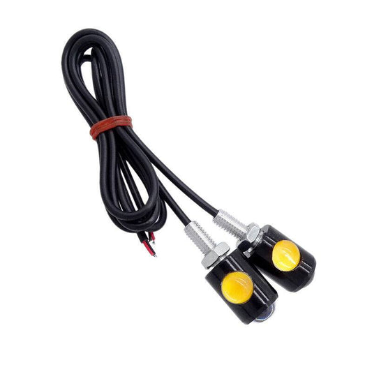 2 x Yellow LED Motorcycle Car Number License Plate Screw Bolt Light Lamp Bulb - TDRMOTO