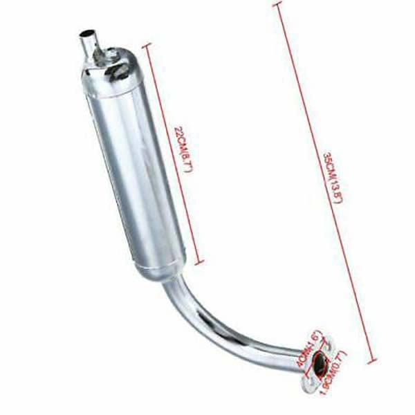 Supermotorparts Chrome Banana Muffler Exhaust Pipe 66cc 80cc Supermotorparts Chrome Banana Muffler Exhaust Pipe 66cc 80cc