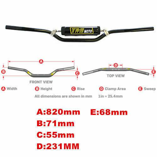 7/8" 22mm Universal Fit Low Rise Handlebar + Hand Grips For Dirt Bike Motorcycle Motocross Off Road - TDRMOTO