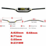 7/8" 22mm Universal Fit Low Rise Handlebar + Hand Grips For Dirt Bike Motorcycle Motocross Off Road - TDRMOTO