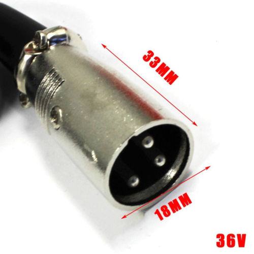 36V 3Pin XLR Plug Connector Lithium Battery Charger for Electric Scooter Bike - TDRMOTO