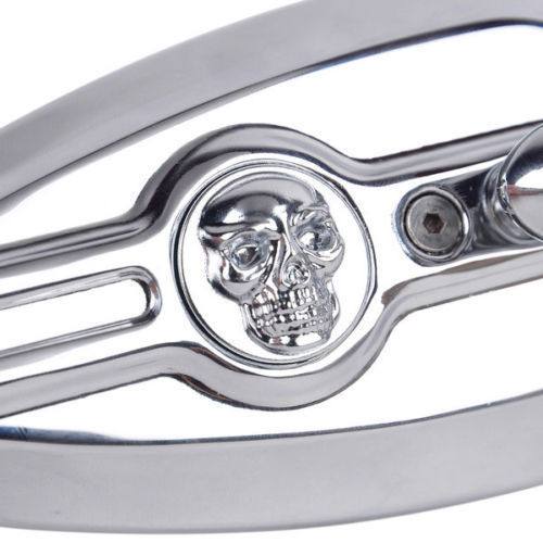 NEW Chrome Skeleton Skull Mirrors Universal Motorcycle Cruiser Touring Sportbike - TDRMOTO