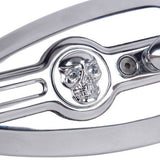 NEW Chrome Skeleton Skull Mirrors Universal Motorcycle Cruiser Touring Sportbike - TDRMOTO