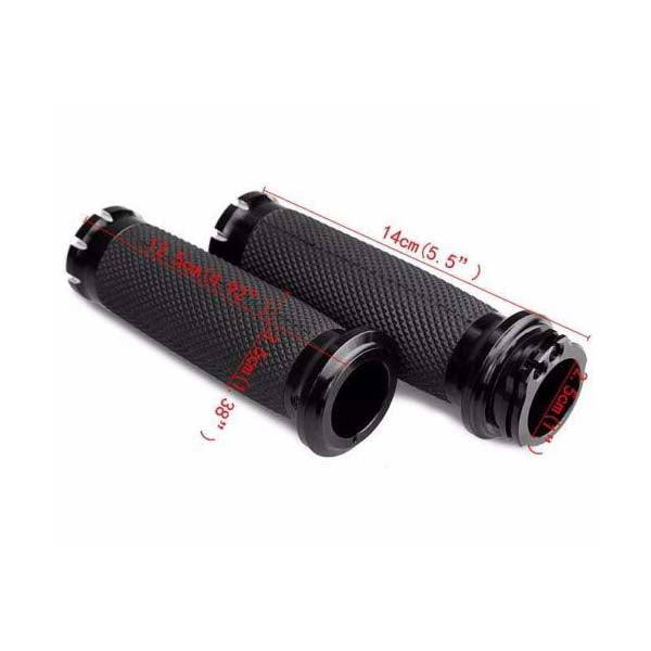 Black 1'' Universal Handle Bar Grips For Harley Davidson Touring Softail DYNA - TDRMOTO