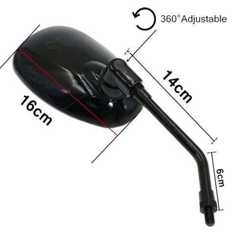 Universal BLACK Large Rearview Side Mirrors 10MM For Motorcycle ATV Dirt SCOOTER - TDRMOTO