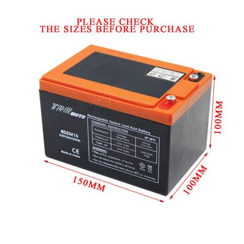 6DZM15 12V 15Ah AGM Deep Cycle Battery For Scooter Golf Cart Buggy Mobility Scooter Wheelchair - TDRMOTO