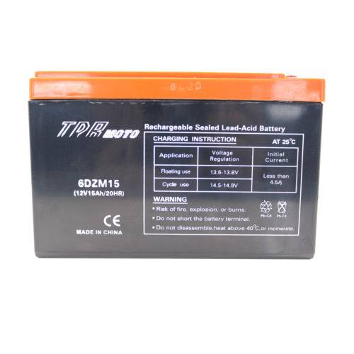 6DZM15 12V 15Ah AGM Deep Cycle Battery For Scooter Golf Cart Buggy Mobility Scooter Wheelchair - TDRMOTO