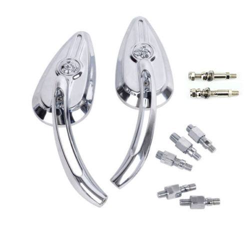 NEW Chrome Skeleton Skull Mirrors Universal Motorcycle Cruiser Touring Sportbike - TDRMOTO