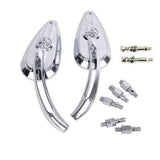 NEW Chrome Skeleton Skull Mirrors Universal Motorcycle Cruiser Touring Sportbike - TDRMOTO