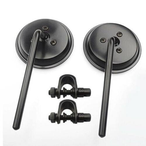 Motorcycle Rear View Mirrors Round Convex Clip-On Retro 22 25mm Mirror For Harley - TDRMOTO
