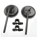 Motorcycle Rear View Mirrors Round Convex Clip-On Retro 22 25mm Mirror For Harley - TDRMOTO