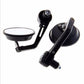 Round Universal Black Motorcycle 7/8" Bar End Rear Side View Mirrors Cafe Racer - TDRMOTO