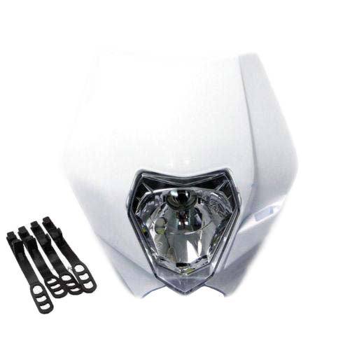 White Rec Reg Halogen Headlight Suit Honda KTM Husqvarna Yamaha Suzuki Kawasaki - TDRMOTO