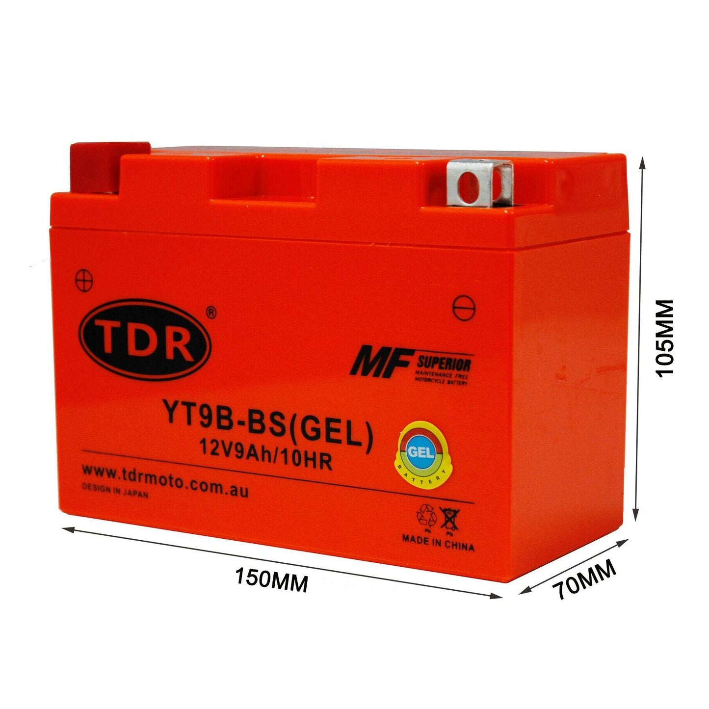 YT9B-BS YT9B-4 BATTERY for Yamaha XT660 YZF-R6 R7 YFM700R RAPTOR YP400 Majesty - TDRMOTO